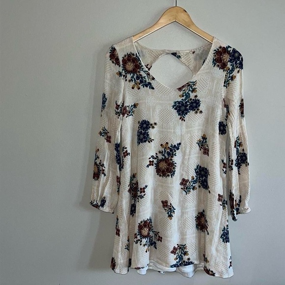 Altar’d State Boho Floral Long Sleeve Dress - Picture 1 of 8